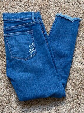 LOFT Embroidered Skinny Crop Jeans - Size 6